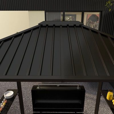 Εξωτερικό Grilling 6x8 Hardtop BBQ Gazebo με 2 πλευρικά ράφια 102 lbs H92.5 x W96.5 x D70.9