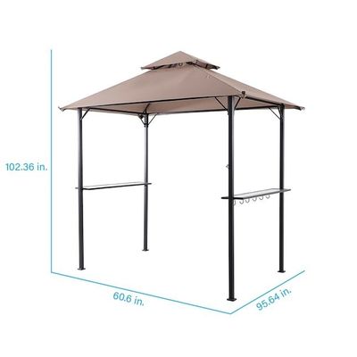 Εξωτερική βεράντα Grill Gazebo Τέντα AJUNION 5x8 Διπλό στρώμα BBQ Canopy με ατσάλινο πλαίσιο