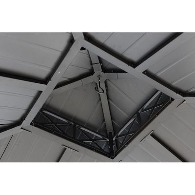 Πολυεστέρας υφάσματος AJUNION 10x10ft Ζυγισμένο χάλυβα διπλή οροφή Gazebo Canopy με φερμουάρ