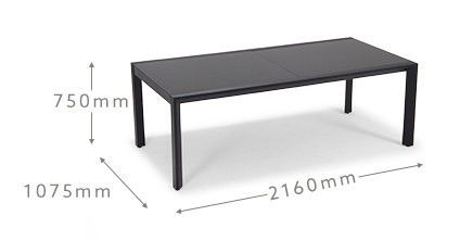 Επεκτάσιμο σύνολο βεράντας L 336,5 x W 107,5 x H 75cm AJUNION Εξωτερικό τραπεζάκι από αλουμίνιο