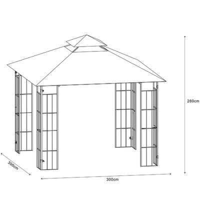 Υφάσματα από πολυεστέρα D300 x W300 x H280cm Grill Gazebo Αντικατάσταση Canopy για καταφύγιο αυλής