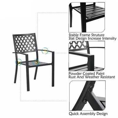 Εξωτερικό μπαλκόνι Bistro Set Μεταλλικά έπιπλα κήπου με αναδιπλούμενο σχεδιασμό και 2 θέσεις