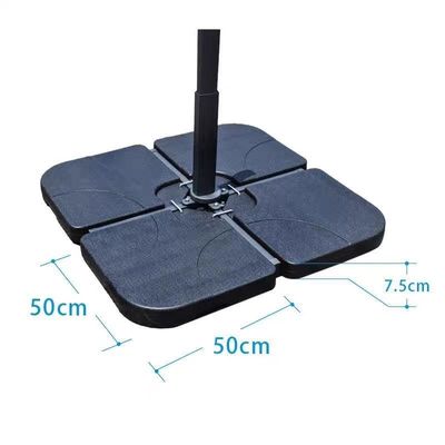 Σύγχρονο σχεδιασμό 50L x 50W x 7.5Hcm πλαστική βάση ομπρέλας στέκεται με νερό ή άμμο γεμάτο
