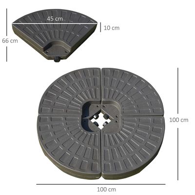 Έπιπλα εξωτερικού AJUNION 4 PCs Φορητή στρογγυλή βάση ομπρέλας με γεμάτη άμμο ή νερό