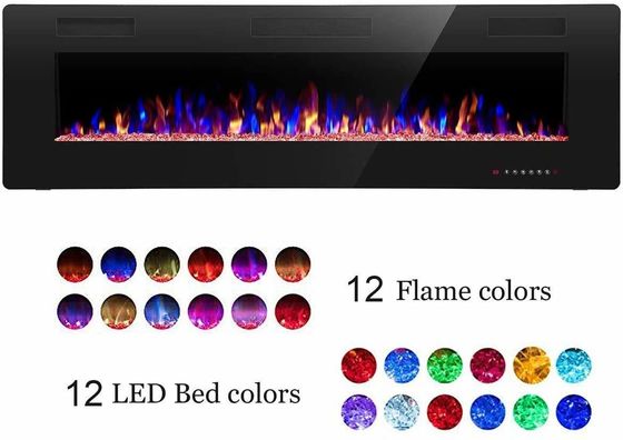 12 Bed Color Mode AJUNION 60 ιντσών τοίχος επιφάνεια μεταξοτύπωσης ηλεκτρικό τζάκι