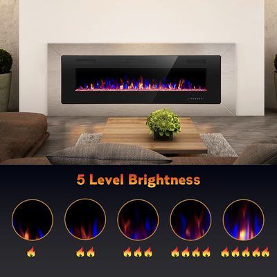 12 Bed Color Mode AJUNION 60 ιντσών τοίχος επιφάνεια μεταξοτύπωσης ηλεκτρικό τζάκι