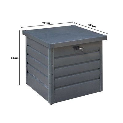 Σύγχρονο σχεδιασμό AJUNION 600L Μεταλλικό αδιάβροχο εξωτερικό κουτί αποθήκευσης κήπου για πισίνα
