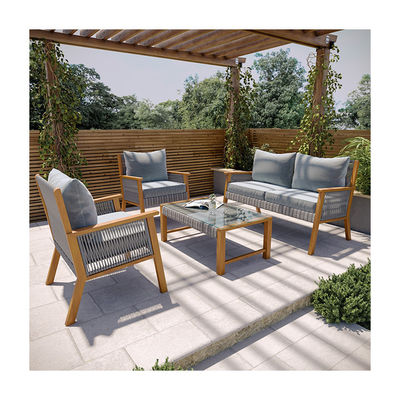 Y Mail Packing Rattan Weave Outdoor Sofa Set με στερεό ξύλινο πλαίσιο και PE Wicker