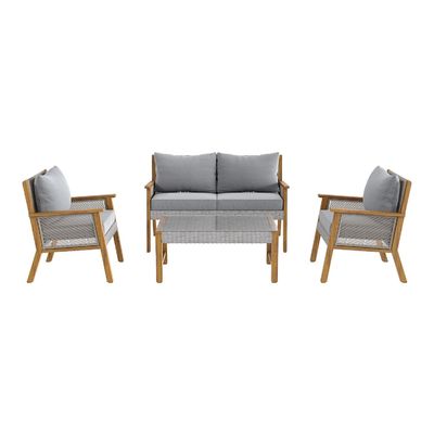 Y Mail Packing Rattan Weave Outdoor Sofa Set με στερεό ξύλινο πλαίσιο και PE Wicker