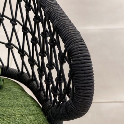 Εξωτερικό σετ τραπεζαρίας με σχεδιασμό πλέγματος σχοινιών και αλουμινένιο μεταλλικό πλαίσιο από την AJUNION