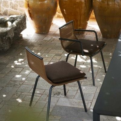 Μεταλλικό μινιμαλιστικό κήπο σετ AJUNION Αλουμινίου τραπεζαρία καρέκλα σχοινί υφαντό εξωτερικά έπιπλα