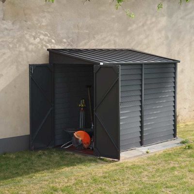 Κηπουρική αποθήκη ποδηλάτων AJUNION 9ft ανθεκτικό ατσάλι αποθήκευση μοτοσυκλέτα με κλειδαριά