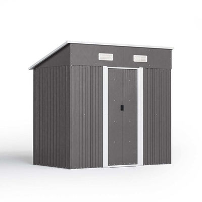 Ανθεκτικό στη σάπια AJUNION 4x6ft Garden Shed Double Sliding Door Metal Storage Shed για εργαλεία ποδήλατο