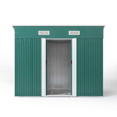 Ανθεκτικό στη σάπια AJUNION 4x6ft Garden Shed Double Sliding Door Metal Storage Shed για εργαλεία ποδήλατο