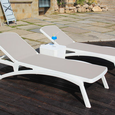 Εξωτερικός κήπος πλαστικό Teslin Stackable Chaise Sun Lounger Καρέκλα για ξενοδοχείο Beach Patio