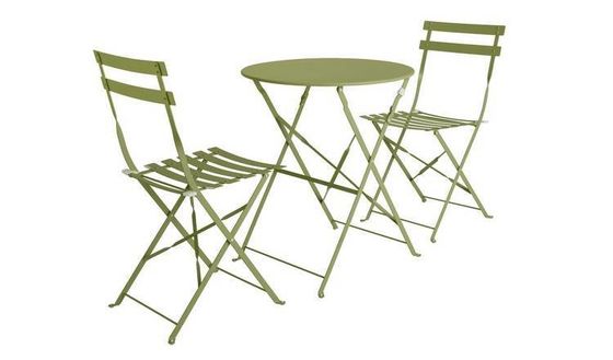 Στυλάτο Metal Steel Garden Set για αυλή Κήπος Σπίτι W80xD68xH82cm Εξωτερικό Bistro Set