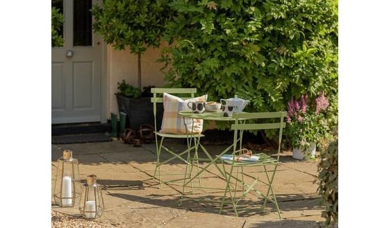 Στυλάτο Metal Steel Garden Set για αυλή Κήπος Σπίτι W80xD68xH82cm Εξωτερικό Bistro Set
