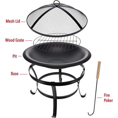 Κήπος Κήπος Κατασκήνωση Φωτιά Καρπός BBQ Grill Fire Pit Bowl με προσαρμοσμένο λογότυπο