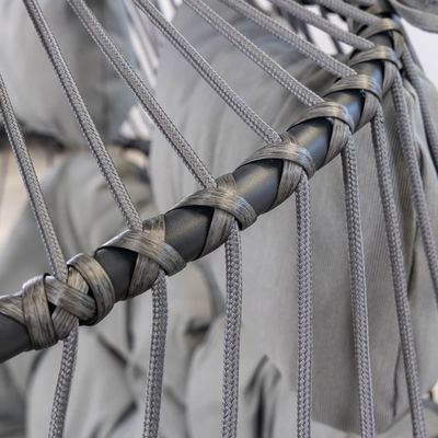 Εξωτερική κρεμαστή καρέκλα AJUNION Διπλή θέση Wicker Rattan αυγό πατώμα κούνιες με στερέωμα