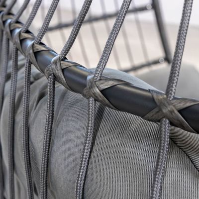 Εξωτερική κρεμαστή καρέκλα AJUNION Διπλή θέση Wicker Rattan αυγό πατώμα κούνιες με στερέωμα