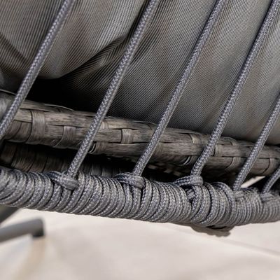 Εξωτερική κρεμαστή καρέκλα AJUNION Διπλή θέση Wicker Rattan αυγό πατώμα κούνιες με στερέωμα