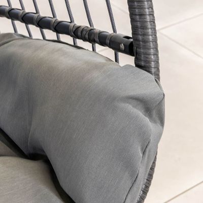 Εξωτερική κρεμαστή καρέκλα AJUNION Διπλή θέση Wicker Rattan αυγό πατώμα κούνιες με στερέωμα
