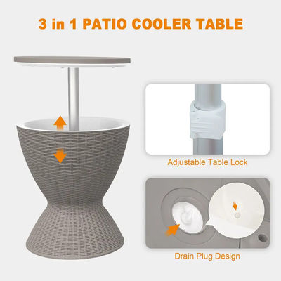 48.5*48.5*57.5cm Custom Logo Ice Cooler Lift Top Coffee Wine Beer Table για υπαίθριο κάμπινγκ