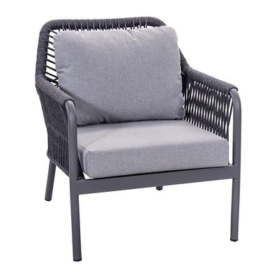 Αλουμινίου Φρέμα AJUNION Σχοινί Weave Κήπος έπιπλα Lounge Sofa Set με HPL επιφάνεια τραπεζιού