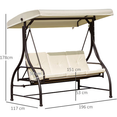 AJUNION Ατσάλινα πλαίσια Κρέμα για κήπο 150kg