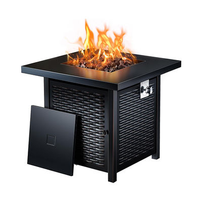 28"D x 28"W x 25"H τετραγωνικό εξωτερικό πίνακα πυρκαγιάς προπανίου 50000 BTU Χάλυβα ακατέργαστο