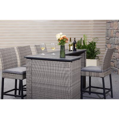 PE Wicker Rattan Outdoor High Bar Chair and Table Set για σύγχρονα έπιπλα για τραπεζαρία