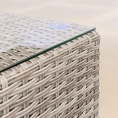 Μεγάλο μέγεθος L σχήμα κήπο καναπέ PE Wicker εξωτερικό καναπέ 8 κομμάτια ράταν εξωτερικά έπιπλα σετ
