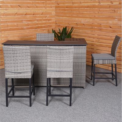 PE Wicker Rattan Outdoor High Bar Chair and Table Set για σύγχρονα έπιπλα για τραπεζαρία