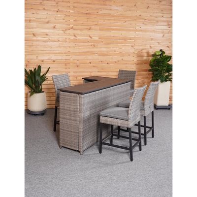 PE Wicker Rattan Outdoor High Bar Chair and Table Set για σύγχρονα έπιπλα για τραπεζαρία