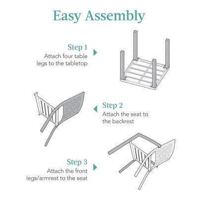 Εξωτερικά έπιπλα AJUNION Σύγχρονο σίδηρο KD Frame Garden Set Stackable Chair Bistro Set