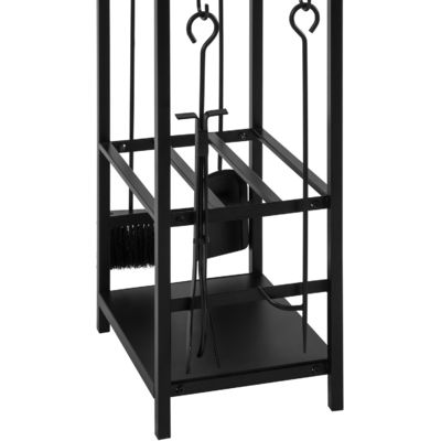 2 βαθμίδες Rack ξυλεία W46 x D30 x H75cm Κρατητής ξυλεία τζάκι με τζάκι και 4 εργαλεία