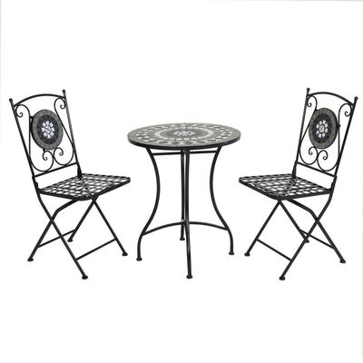 Σθεναρό σιδερένιο μπαλκόνι κήπου Bistro Set με σύγχρονο στυλ σχεδιασμού και κεραμική επιφάνεια κεραμικών πλακών