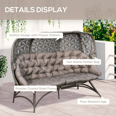 Εξωτερική στέκεται W85xL205xH142cm Garden Egg Καρέκλα με κούφιο σεντόνι και μοντέρνο στυλ