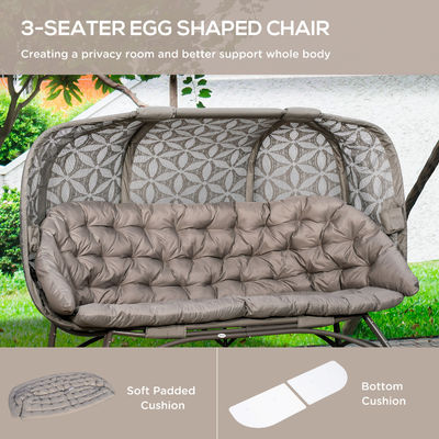 Εξωτερική στέκεται W85xL205xH142cm Garden Egg Καρέκλα με κούφιο σεντόνι και μοντέρνο στυλ