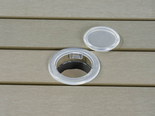 27.5" L x 25.5" W 26" H Αλουμινίου Εστιατόριο με Poly Lumber επιφάνεια τραπεζιού και ομπρέλα τρύπα
