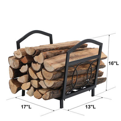 17"L X 13"W X 16"H Μικρός Κρατητής Λογαριού για καυσόξυλα Εξωτερικό Ατσάλινο Κάμινο Αποθήκευσης ξύλου