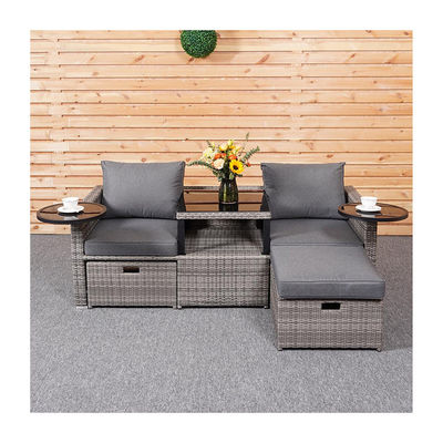Κήπος πίσω από την αυλή σαλόνι Sofa Set με PE Wicker Rattan σε διάφορα τμήματα σχεδιασμού