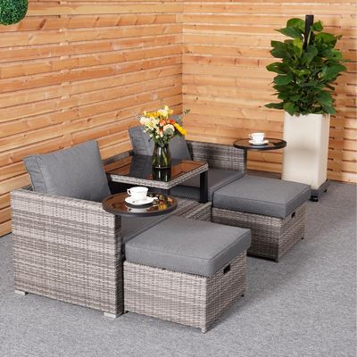 Κήπος πίσω από την αυλή σαλόνι Sofa Set με PE Wicker Rattan σε διάφορα τμήματα σχεδιασμού