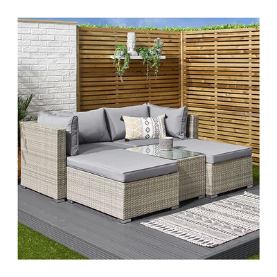 5 τεμάχια Wicker Rattan Μονωδικό εξωτερικό καναπέ μοντέρνο στυλ σχεδιασμού L70xW40xH39cm Μέγεθος τραπεζιού