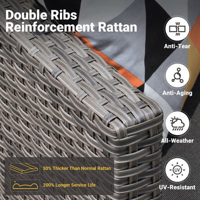 AJUNION PE Rattan Outdoor Lounge Sofa Set για τον κήπο σας 16.2' H X 23.62' W X 21.85' D