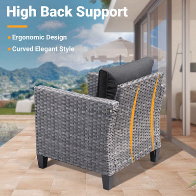 AJUNION PE Rattan Outdoor Lounge Sofa Set για τον κήπο σας 16.2' H X 23.62' W X 21.85' D