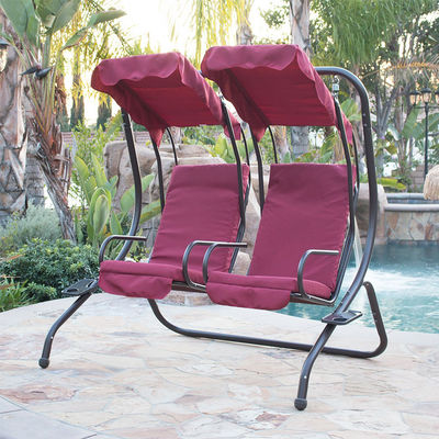 Μεταλλική διπλή 2 θέσεις Loveseat κρεμασμένη κούνια καρέκλα με κάλυψη Απολαύστε την υπαίθρια φύση με άνεση