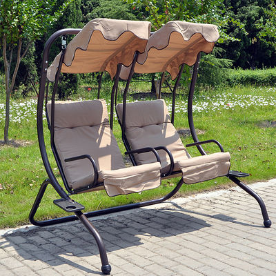 Μεταλλική διπλή 2 θέσεις Loveseat κρεμασμένη κούνια καρέκλα με κάλυψη Απολαύστε την υπαίθρια φύση με άνεση