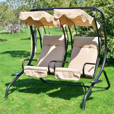 Μεταλλική διπλή 2 θέσεις Loveseat κρεμασμένη κούνια καρέκλα με κάλυψη Απολαύστε την υπαίθρια φύση με άνεση