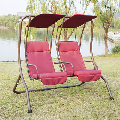 Μεταλλική διπλή 2 θέσεις Loveseat κρεμασμένη κούνια καρέκλα με κάλυψη Απολαύστε την υπαίθρια φύση με άνεση